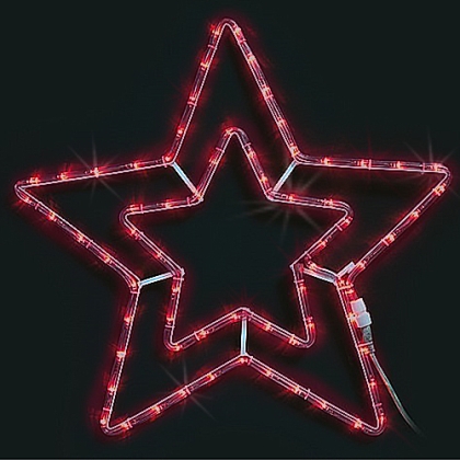 Двойна звезда, 150 червени или студено бели LED лампички