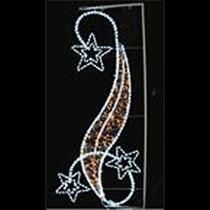 Ornament flower with stars, 120 warm white and 384 white LED lights
