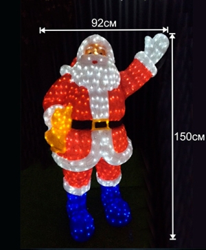 Дядо Коледа, акрилна фигура - 900 бели LED лампички