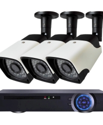 Комплект за видеонаблюдение с 3 Full HD IP PoE камери и NVR