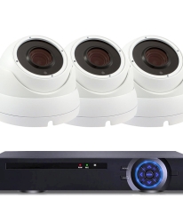 Комплект за видеонаблюдение с 3 Full HD куполни IP камери и NVR