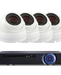 Комплект за видеонаблюдение с 4 Full HD куполни IP PoE камери и NVR