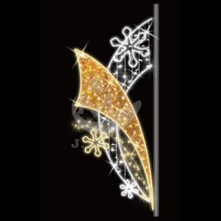 Ornament 3 stars /frame/ - 120 white and blue LED lights - flash effect