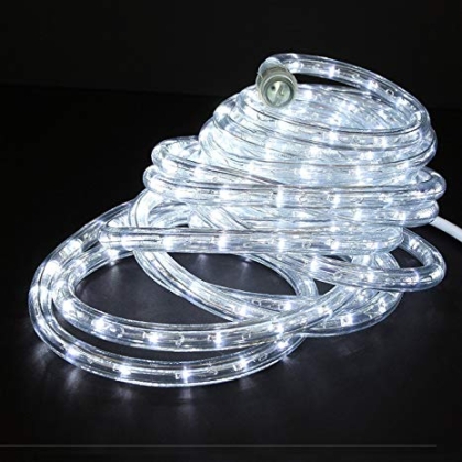 LED Luminous transparent rope light, 10m, cold white