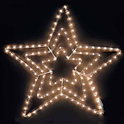 Тройна звезда, 120 топло бели LED лампички