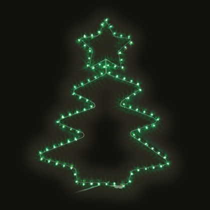 Коледна елха със звезда - 48 зелени LED лампички