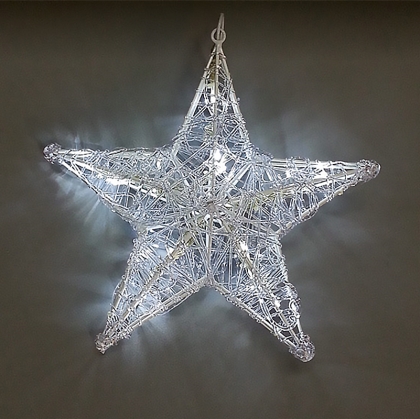 Звезда обемна, силиконова фигура - 16 бели LED лампички