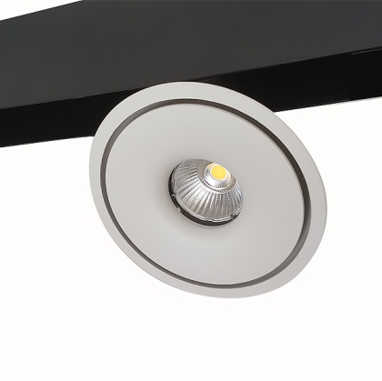 LED spot for linear modular magnetic system with light directional capability 15W, D13,3cm