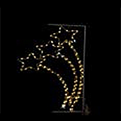 Ornament 3 stars /frame/ - 96 warm white LED lights with flash effect