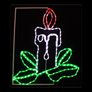 Candle - 204 red, white and green diode lights with flash effect