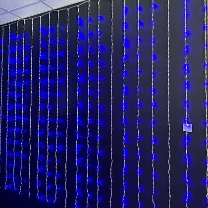 Водопад 1120 сини LED лампички