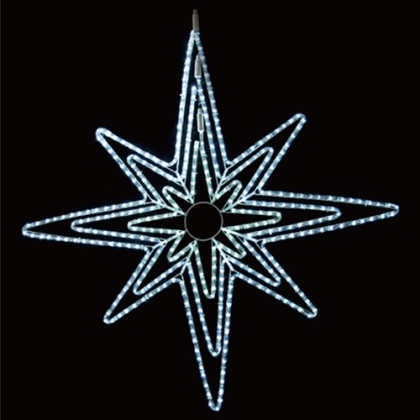 Ornament 3 stars /frame/ - 120 white and blue LED lights - flash effect