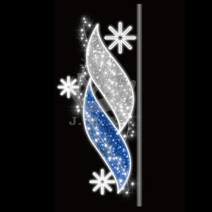 Орнамент със снежинки с флаш