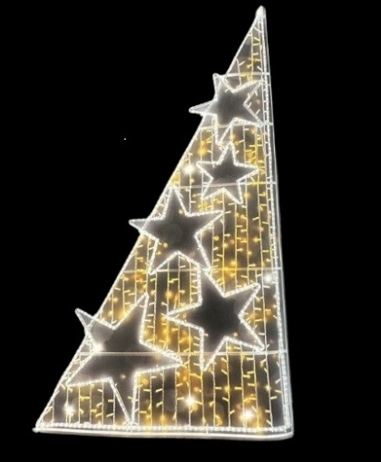 Орнамент тригълник със звезди с флаш