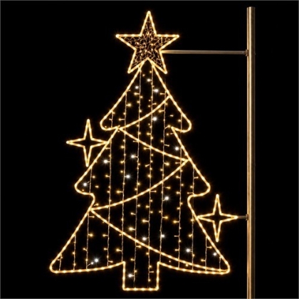 Christmas LED pole decoration with flash effect
