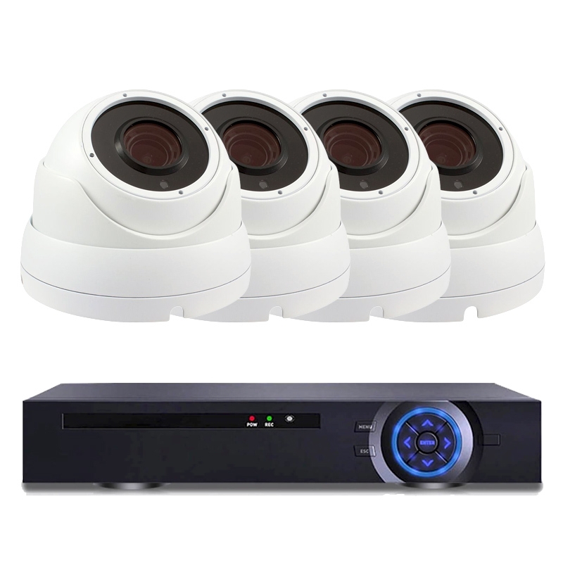 Комплект за видеонаблюдение с 4 Full HD куполни IP PoE камери и NVR .