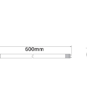 LED tube T8, 600mm, 9W, AC220V