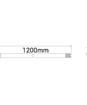 LED пура T8, 1200mm, 18W, Матов разсейвател, 4000-4500К, 6000-6500К