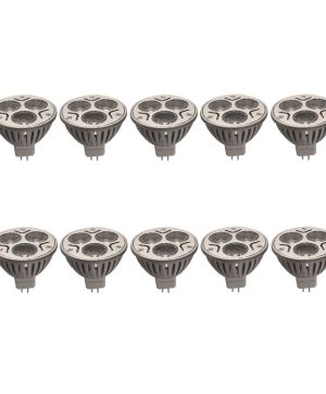 10 броя LED лунички 3х1W, цокъл MR16, DC12V, клас A