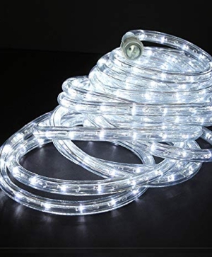 LED Светещ прозрачен маркуч, 10m, студено бяло