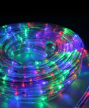 LED rope light for outdoor use 24 diodes/m, patterned 15m, with programmer