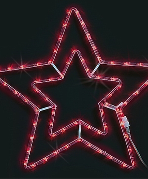Double star, 150 red or cool white LED lights