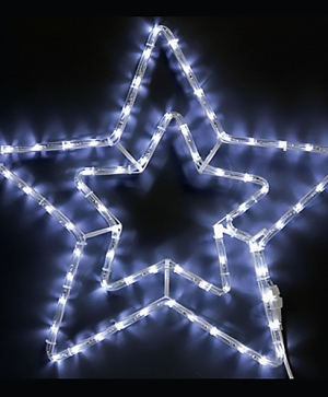 Double star, 150 red or cool white LED lights