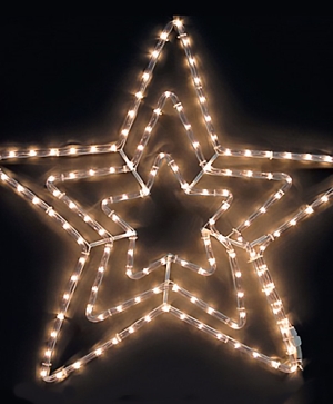 Triple star, 120 warm white LED lights
