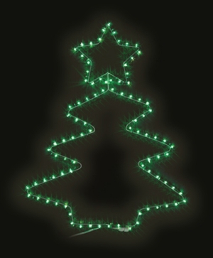 Коледна елха със звезда - 50 зелени LED лампички
