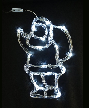 Дядо Коледа, силиконова фигура - 16 бели LED лампички