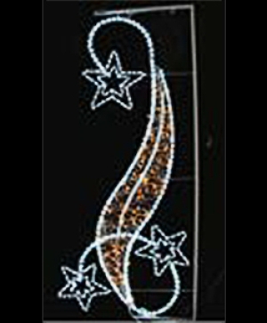 Ornament flower with stars, 120 warm white and 384 white LED lights