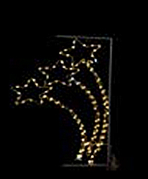 Ornament 3 stars /frame/ - 96 warm white LED lights with flash effect