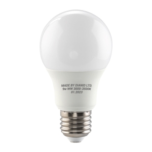 LED bulb 9W, E27, 220V, 806lm, warm light