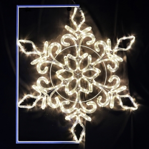 Ornament 3 stars /frame/ - 120 white and blue LED lights - flash effect