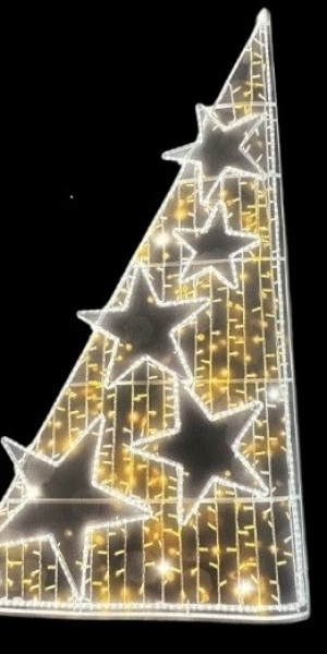 Орнамент тригълник със звезди с флаш