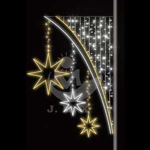 Орнамент с висящи звезди с флаш