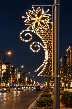 Christmas LED pole decoration with flash effect